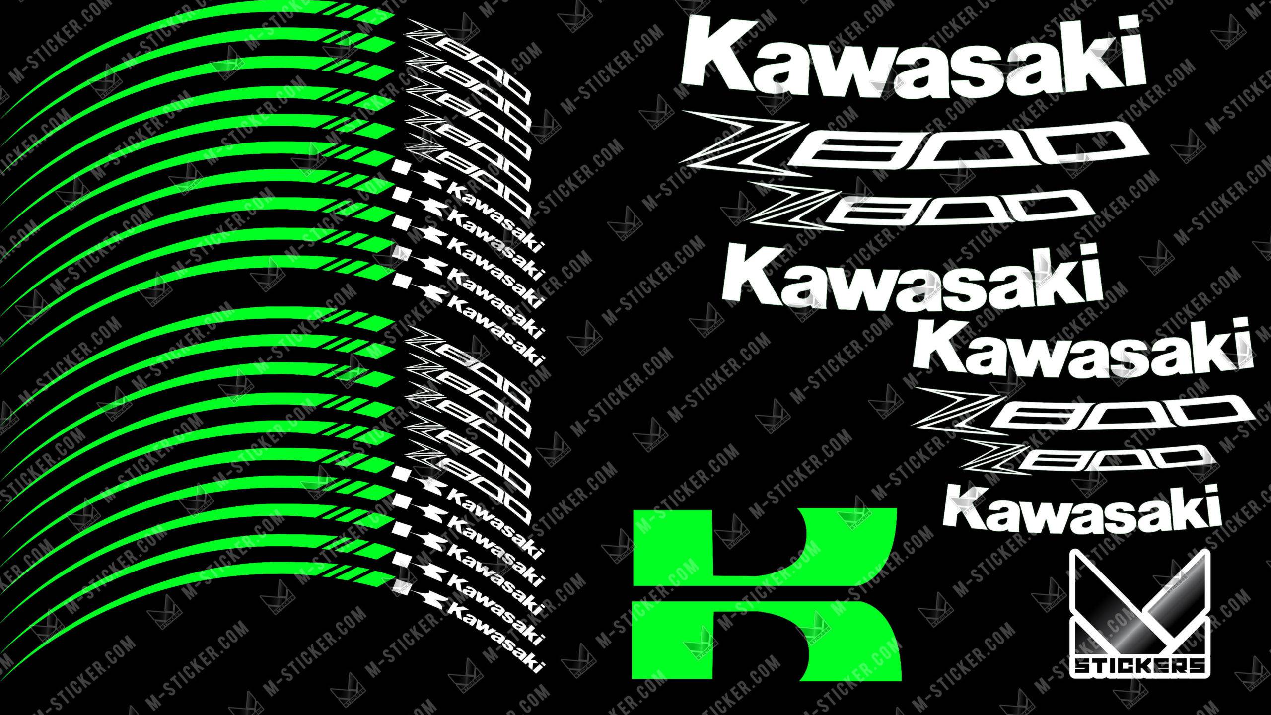 Stickers Kawasaki Z800 100 customizable rims Stickers