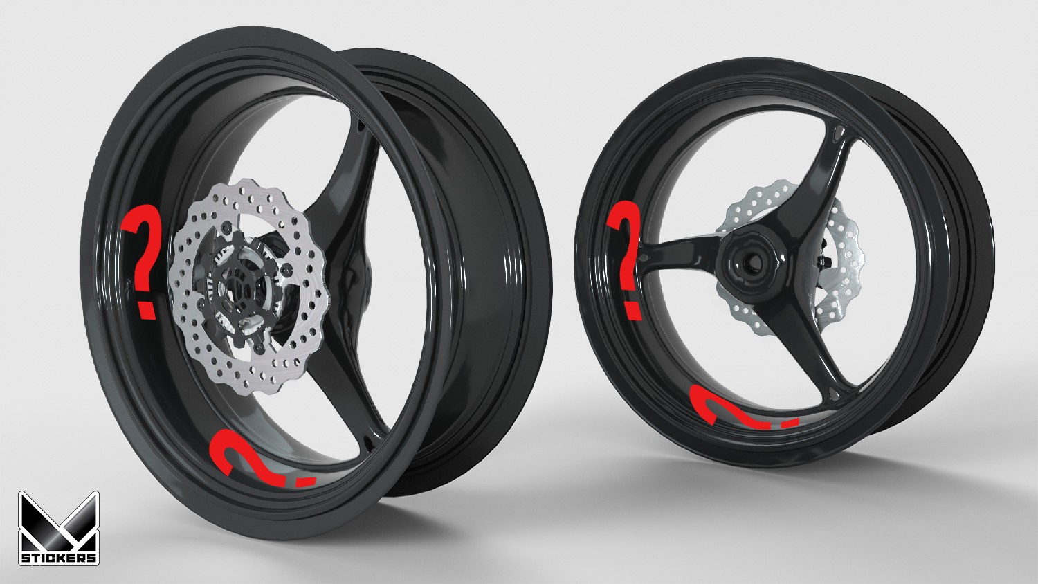 Custom motorcycle wheel rim decals