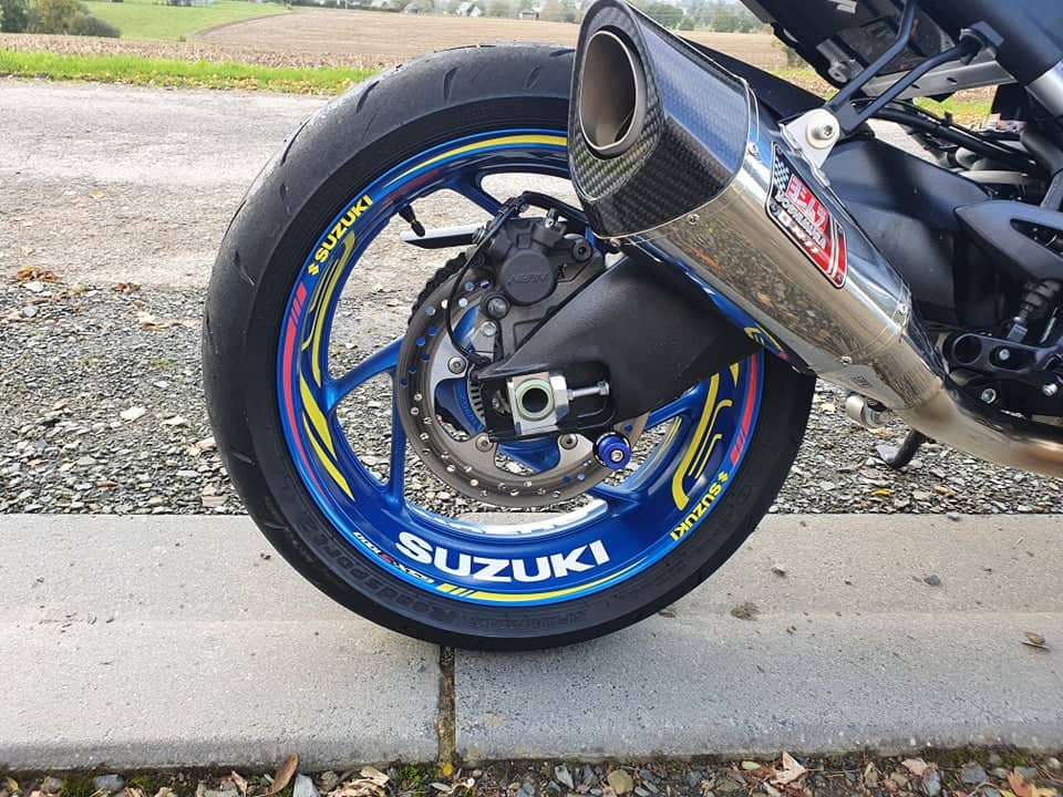 thumbnail image 2 of Reflective Rim Wheel Decal Kit For Suzuki GSX-S750 – 8-Piece Waterproof Tire Stickers, High Visibility At Night 2 of 11