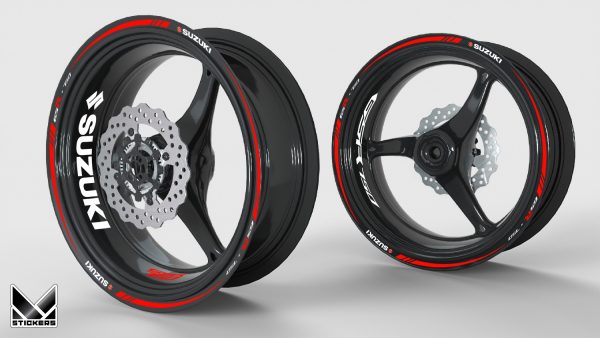 Set decoratie velgen GSR 750 rood