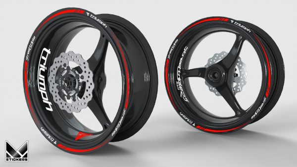 Kit adesivi cerchi Triumph Street Triple 765 RS rosso