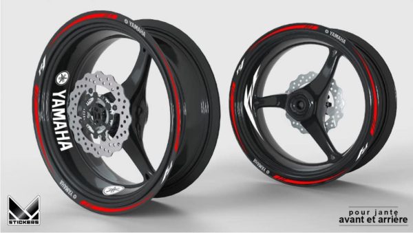Kit de adesivos para rodas Yamaha R1 vermelha