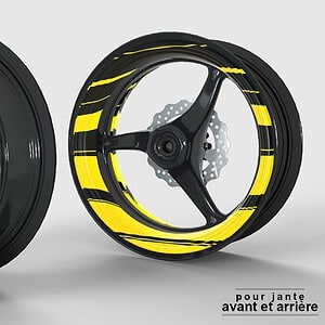 Stickers jante Anneau – Race Line – Jaune