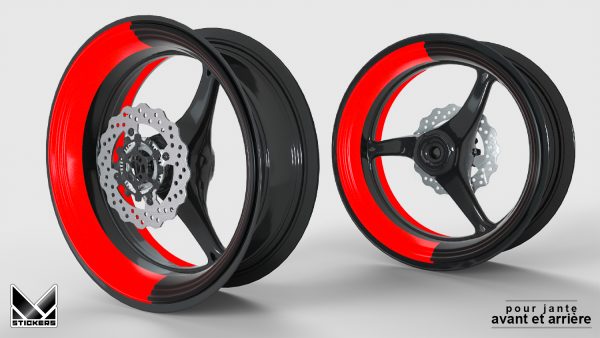 Motorcycle rim decals, two-tone