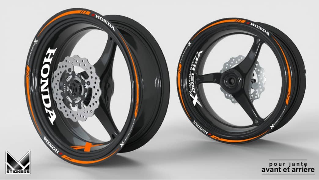 Autocollants Jantes Moto 19/17 Pouces - Bande Décorative étanche - Couleurs Vives - Pour VFR1200X Crosstourer 2012-2020 - Personnalisation Look Et Protection - 5