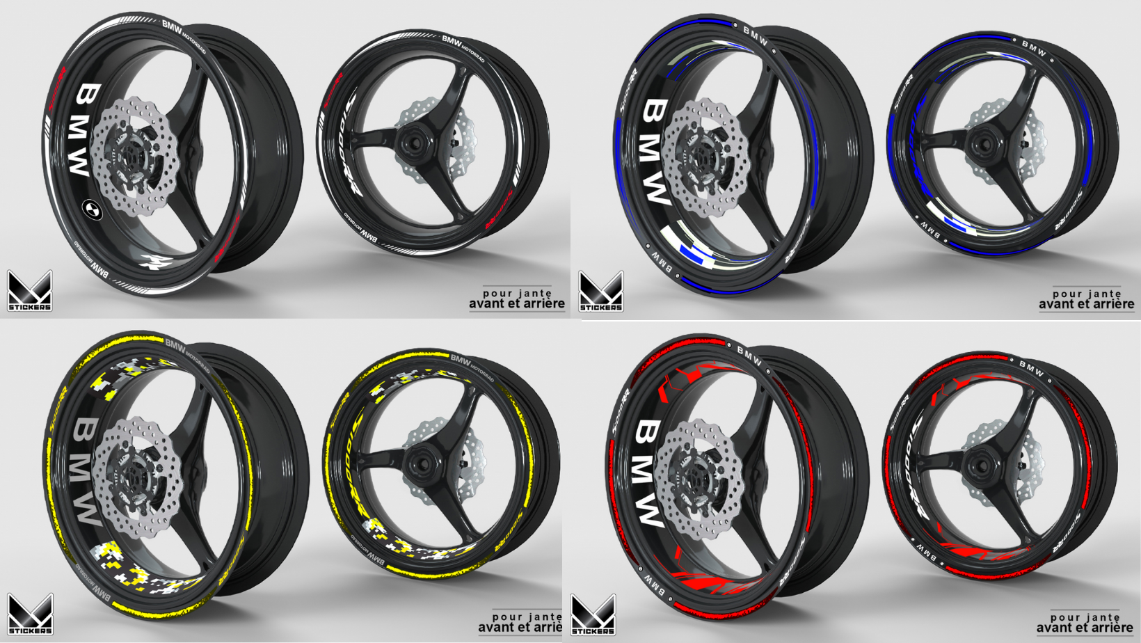 Decalcomanie cerchi moto BMW 