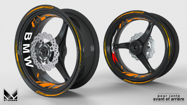 Calcomanías llantas moto BMW F900R - Naranja Fluorescente (Liquidación)