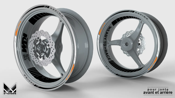 KTM Duke 125 Wheel Rim Decals - Black (Closeout)