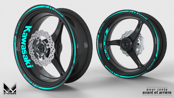 Decals velgen Kawasaki Z900 - Cyan (Uitverkoop)