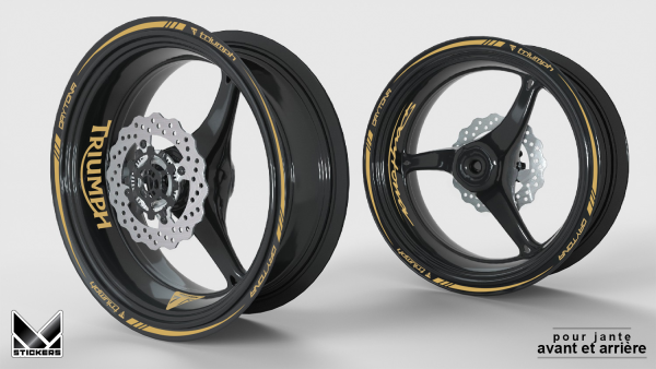 Wheel Rim Stickers Triumph Daytona 675 - Gold (Closeout)