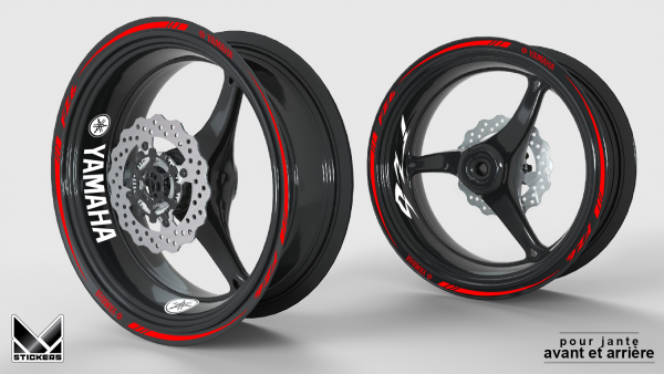 Decal per cerchi Yamaha FZ6 Rosso e Bianco (Sconto)