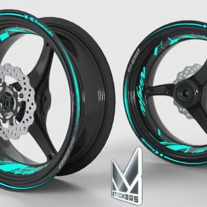 Kawasaki Ninja 650 rim stickers – Cyan – Retro reflective