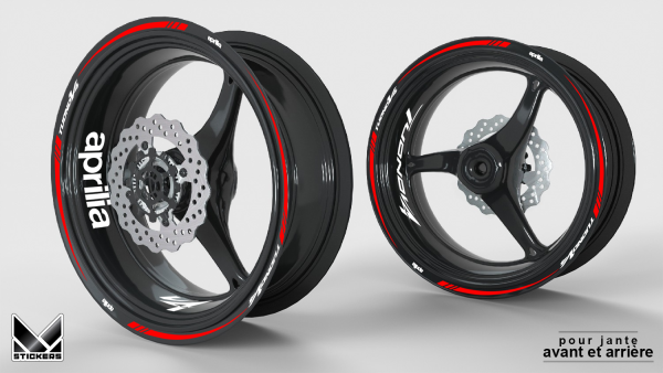 Decal per cerchi Aprilia Tuono V4 - Rosso/Bianco (Sconto)