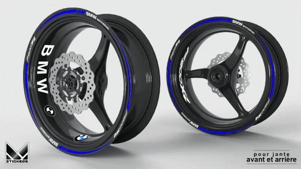 BMW F900 XR Motorcycle Wheel Stickers - Blue (Closeout)