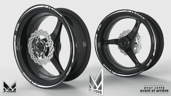 Rim strip Kawasaki ER-6N - White - Reflective (Closeout)