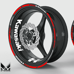 Decalcomanie cerchi Kawasaki Z650 – Bianco/Rosso (Sconto)