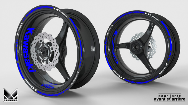 Decal per cerchi Kawasaki Z750 - Blu (Sconto)