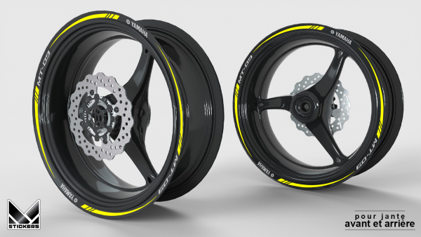 Liseret jante Yamaha MT-09 - Jaune fluorescent (Déstockage)