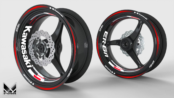 Decais de roda Kawasaki ER6-N - Vermelho (Desconto)