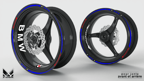 Felgenaufkleber BMW S1000R - Blau/Rot (Ausverkauf)