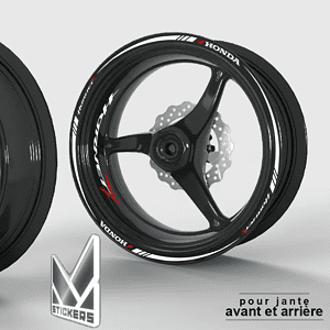 Decalcomanie cerchi Honda Hornet – Bianco/Rosso – Retro riflettenti (Liquidazione)