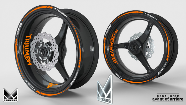 Calcomanías de llantas Triumph SpeedTriple 1200 RS - Naranja - Reflectantes (Liquidación)