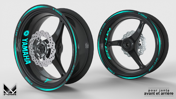 Stickers velgen Yamaha MT-09 - Cyan (Uitverkoop)