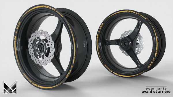 Liserets de jantes Kawasaki H2 - Or (Destockage)