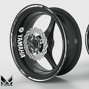 Yamaha MT 07 rim stickers - White / Retro reflective / Holographic (clearance)