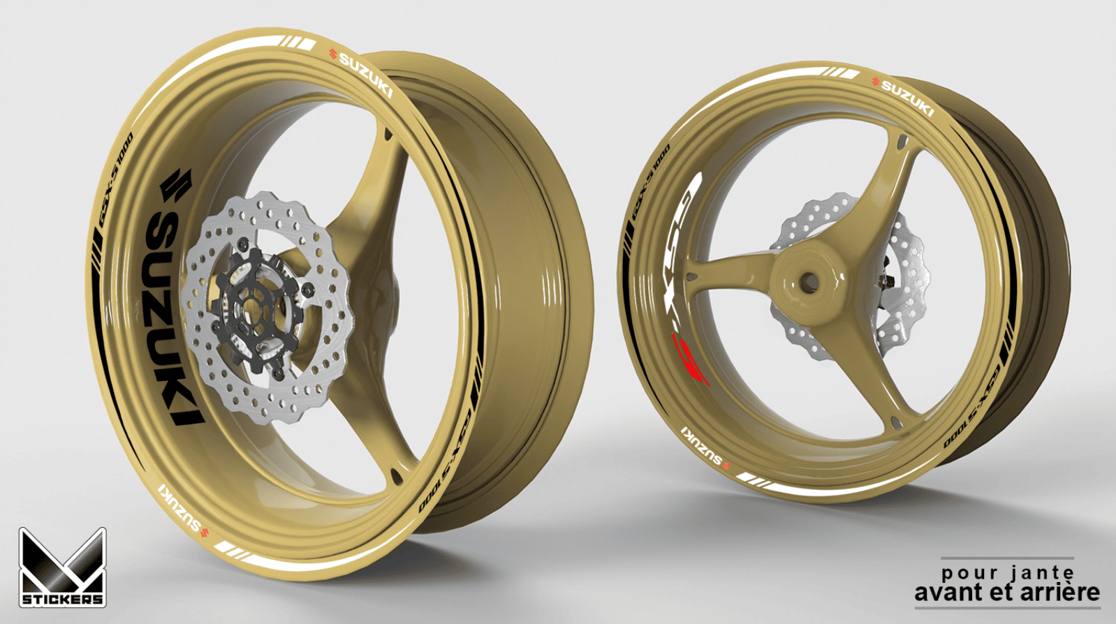 Pegatinas de llanta Suzuki GSX-S 1000 negro / blanco / rojo - Liquidación 1 Pegatinas para llantas Suzuki GSX-S 1000 negro / blanco / rojo - Liquidación