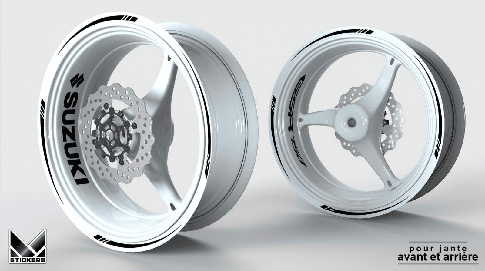 Suzuki GSR 750 Rim Stickers - White (Closeout) 1 Suzuki GSR 750 Rim Stickers - White (Closeout)