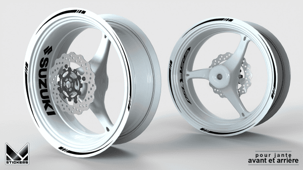 Suzuki GSR 750 Rim Stickers - White (Closeout)